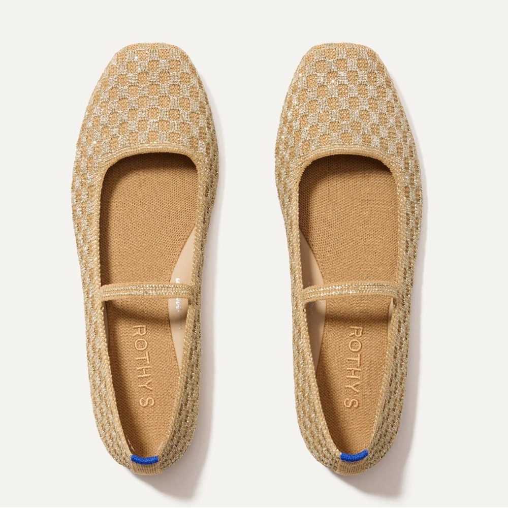 Rothy's Golden Sun Basketweave The Max Square Mary Jane
